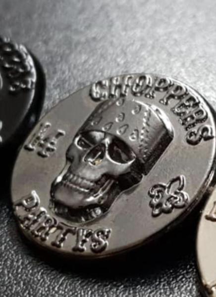 CnP Choppers n Partys Skull Pin