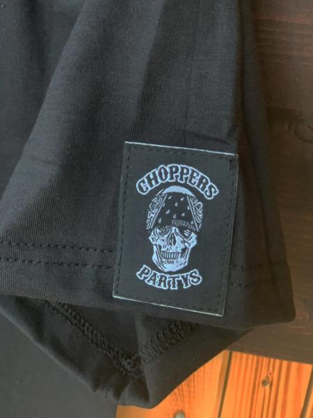 CnP Choppers n Partys - Yellow Group  (Damen) T-Shirt Schwarz Totenkopf Biker Motorrad