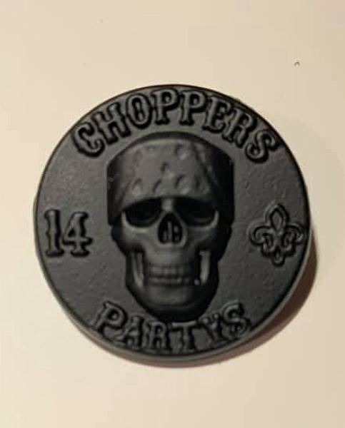 CnP Choppers n Partys Skull Pin