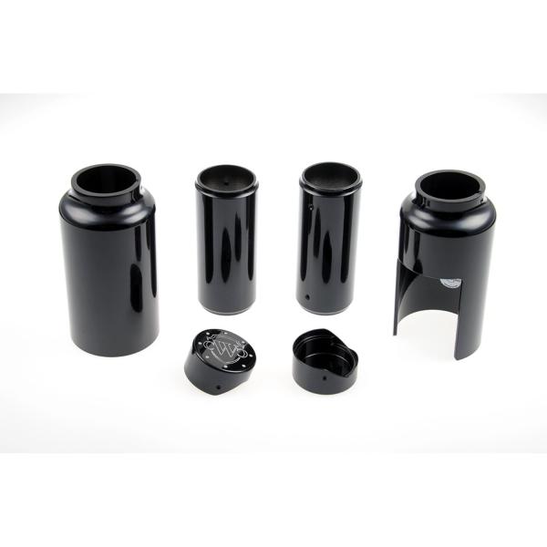 Cult-Werk 6-teilig Gabelrohr-Abdeckungsset. glänzend schwarz. Logo – 18-26 Softail Breakout: 18-19(NU)FXBR Breakout 107; 20-22(NU)FXBRS Breakout 114; 23-26 FXBR Breakout 117