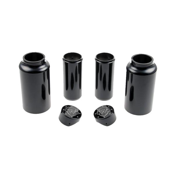 Cult-Werk 6-teilig Gabelrohr-Abdeckungsset. glänzend schwarz. Logo – 18-26 Softail Breakout: 18-19(NU)FXBR Breakout 107; 20-22(NU)FXBRS Breakout 114; 23-26 FXBR Breakout 117