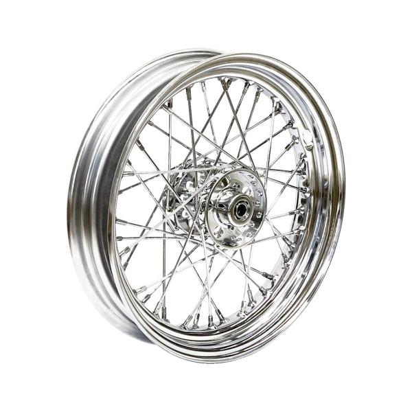 3.00 x 16 wheel 40 spokes chrome – 67-72 FL front and rear; 71-72 FX rear only