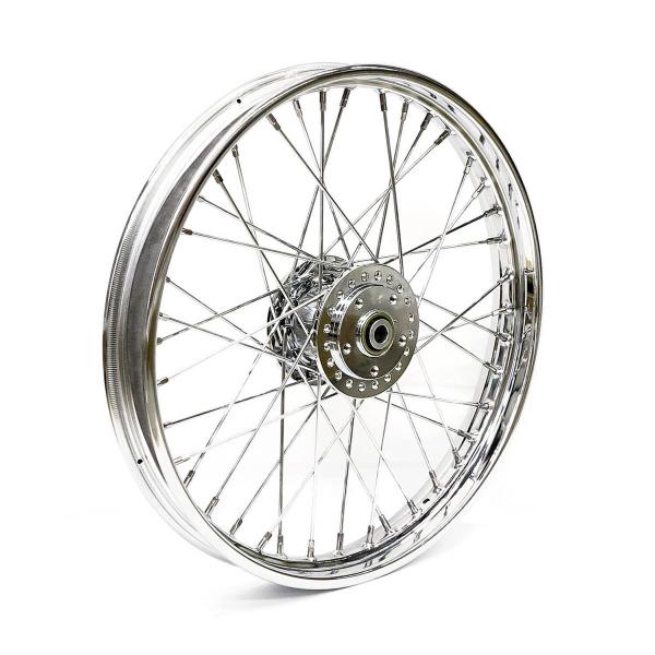 2.15 x 21 front wheel 40 spokes chrome – 84-94 FXR; 91-98 FXD; 84-85 XL Sportster