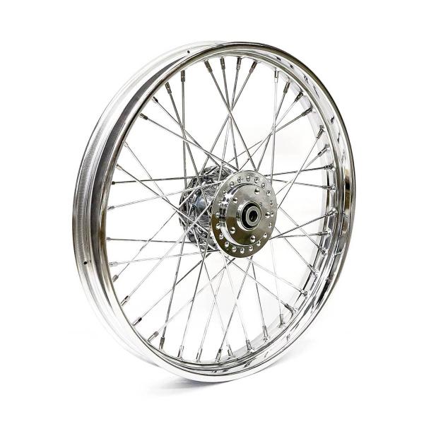 2.15 x 21 front wheel 40 spokes chrome – 84-94 FXR; 91-98 FXD; 84-85 XL Sportster