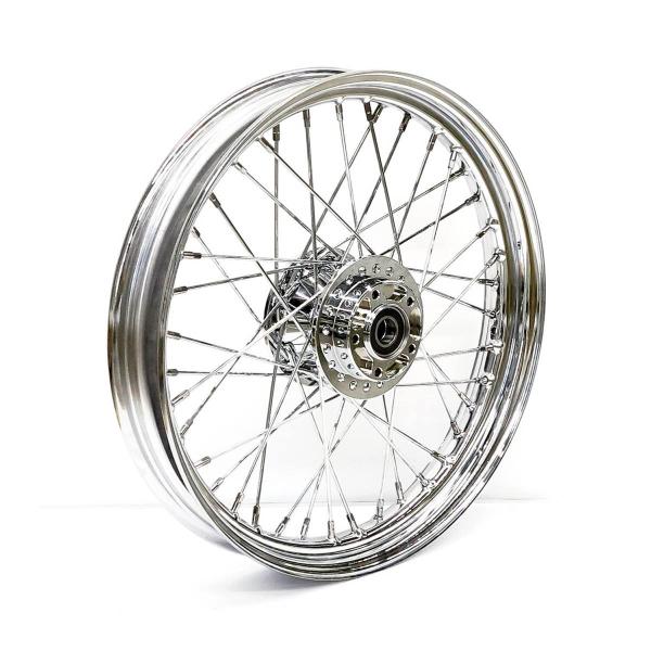 2.50 x 19 front wheel 40 spokes chrome – 08-17 Dyna (no ABS) (NU)