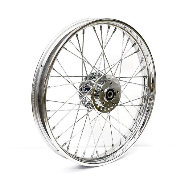 2.15 x 21 front wheel 40 spokes chrome – 00-03 FXD/B/C/L; 00-05 XL Sportster (NU) with dual disc