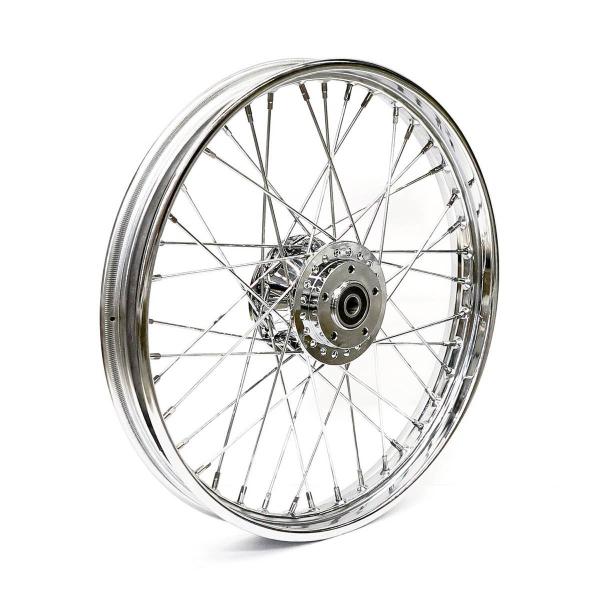 2.15 x 21 front wheel 40 spokes chrome – 00-03 FXD/B/C/L; 00-05 XL Sportster (NU) with dual disc