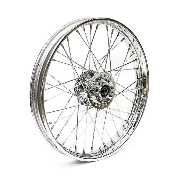 2.15 x 21 front wheel 40 spokes chrome – 08-20 XL Sportster (Excl. 11-20 XL883L, 883R, 1200X/T)