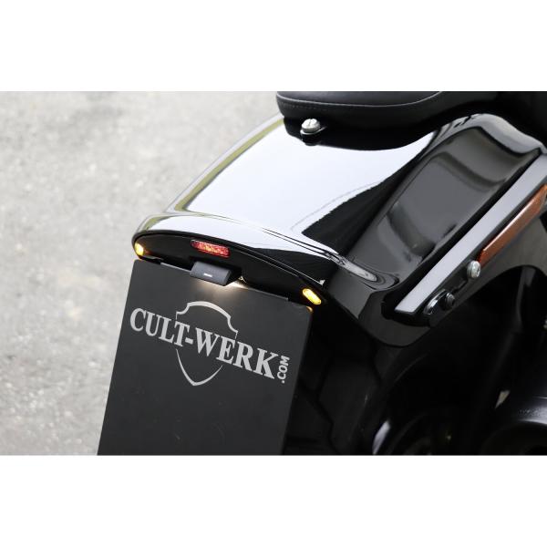 Cult-Werk Kennzeichenhalter. 2-1 Rücklicht/brake light – 18-24 Softail Fat Bob: 18-20 FXFB Fat Bob 107; 18-24 FXFBS Fat Bob 114 (NU)