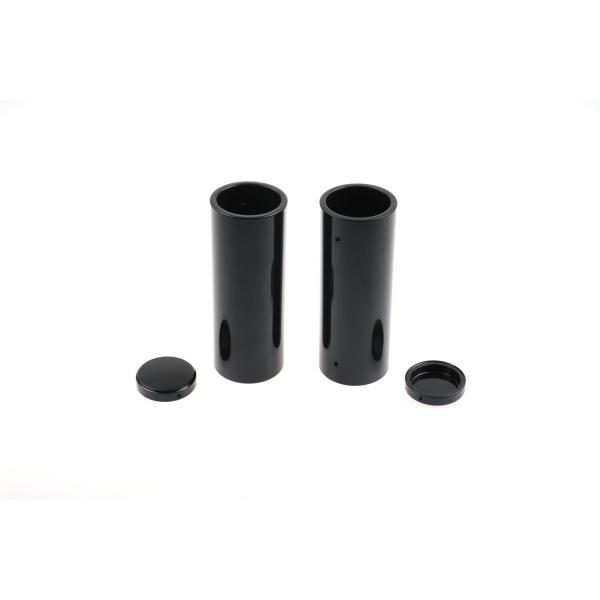 Cult-Werk 4-teilig Gabelrohr-Abdeckungsset. glänzend schwarz – 18-26 Softail Street Bob; Standard: 18-20(NU)FXBB Street Bob 107; 25-26 FXBB Street Bob 117; 21-24(NU)FXBBS Street Bob 114; 20-24(NU)FXST Softail Standard 107