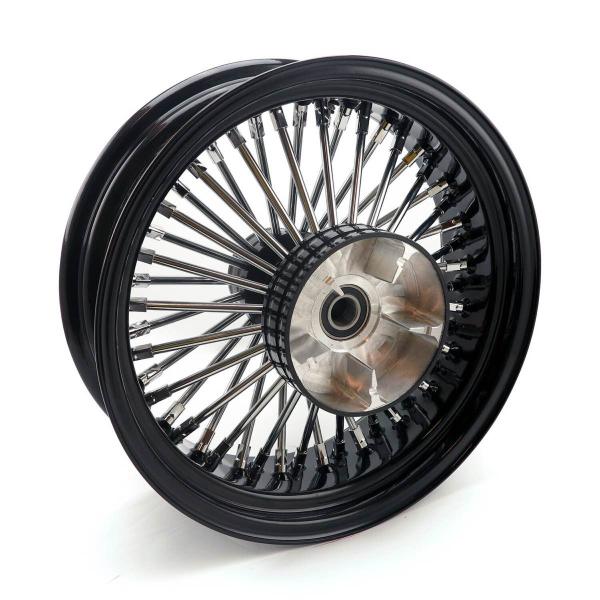 MCS-Radialspeichen-Hinterrad mit 48 Fat Spoke, 5.50 x 16, schwarz – 08-26 FLT/Touring nur für Custom-Anwendungen (siehe Hinweis)