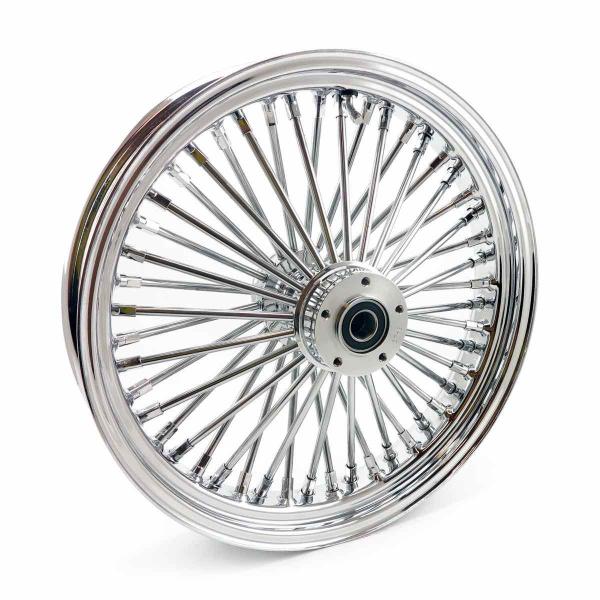 MCS radial 48 fat spoke front wheel 3.50 x 18 DF chrome – 00-07 FLT/Touring (NU)