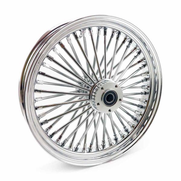 MCS radial 48 fat spoke front wheel 3.50 x 18 DF chrome – 00-07 FLT/Touring (NU)