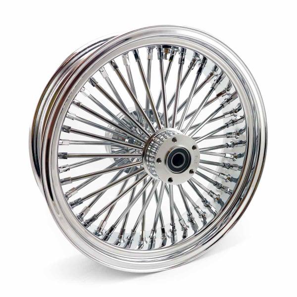 MCS radial 48 fat spoke rear wheel 5.50 x 18 chrome – 08-26 FLT/Touring in custom applications only (see note)
