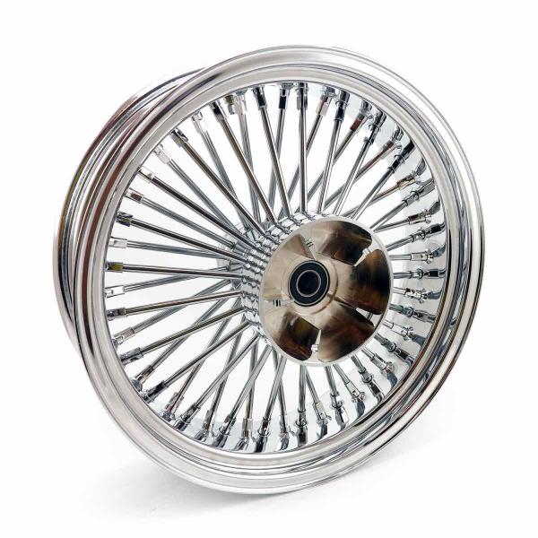 MCS radial 48 fat spoke rear wheel 5.50 x 18 chrome – 08-26 FLT/Touring in custom applications only (see note)
