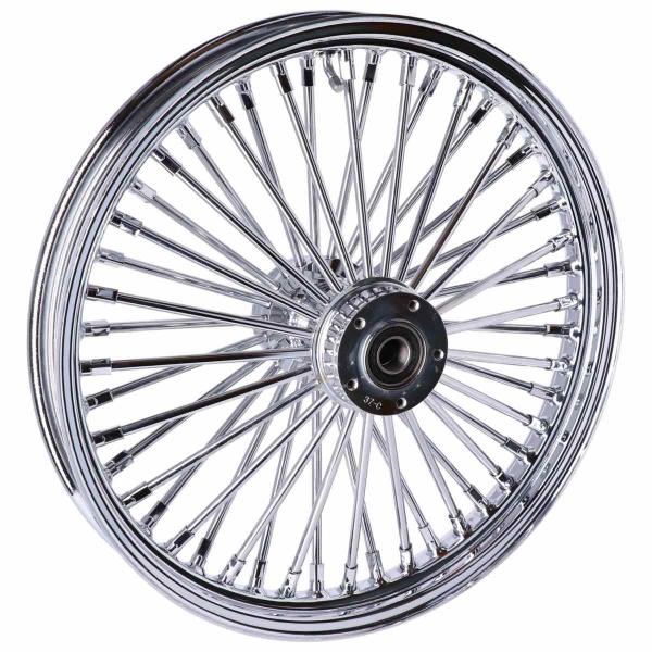 MCS radial 48 fat spoke front wheel 2.15 x 19 DF chrome – Custom applications