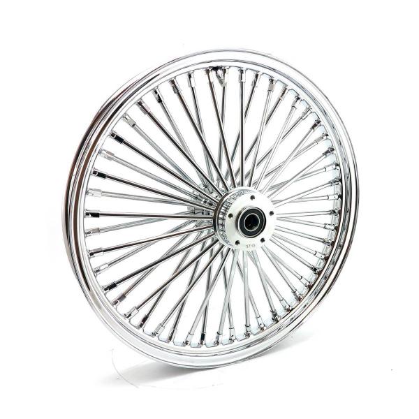 MCS radial 48 fat spoke front wheel 2.15 x 21 DF chrome – Custom applications