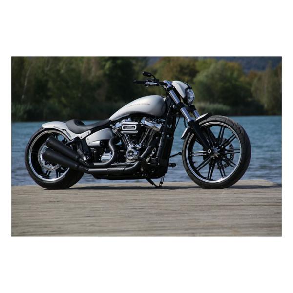Kodlin, Stretched 'Breakout' Softail Gas Tank - Tank für Harley-Davidson® 18–24 Softail mit kundenspezifischem kürzerem Sitz (bei einigen Modellen ist eine Neuverlegung des Armaturenbretts/der Instrumente erforderlich)