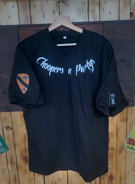 CnP Choppers n Partys - Yellow Group  (Damen) T-Shirt Schwarz Totenkopf Biker Motorrad