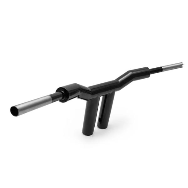 Killer Custom, 'Champion' T-Bar Mega handlebar 4". Black Lenkrad für Harley-Davidson® 73-24 H-D mit 3,5" Riser-Montagelochabstand (ausgenommen Modelle mit hydraulischer Kupplung)
