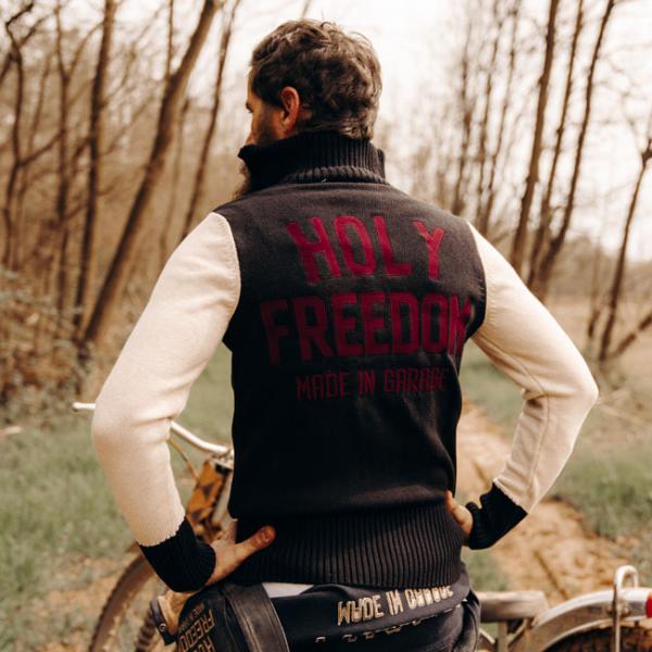 Holy Freedom Dirtrack Sweatshirt Schwarz/Weiß - Baumwolle