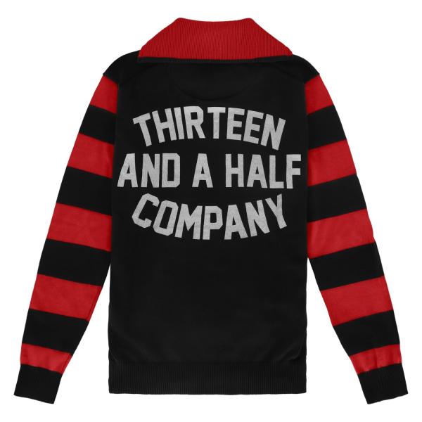 13 1/2 Outlaw half-zip sweater black/red, Size M