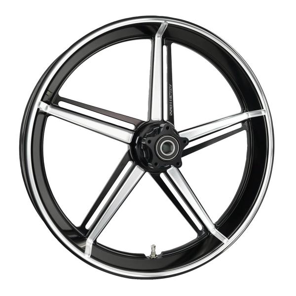 Arlen Ness, 21 x 5.5" Factory 24 rim. Black CC – Universal. Order model-specific Arlen Ness Hub Kit separately to complete the wheel