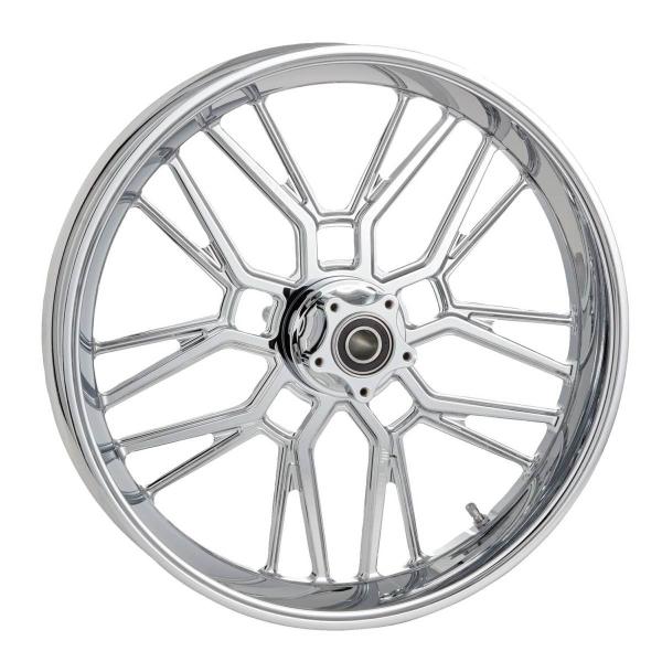 Arlen Ness, rim Split Spoke 21 x 5.5". Front. Chrome – Universal. Order model-specific Arlen Ness Hub Kit separately to complete the wheel