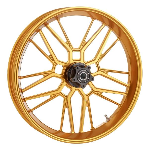 Arlen Ness, Felge Split Spoke 18 x 5.5 Zoll. Vorne/hinten, gold – Universell passend. Das modellspezifische Arlen-Ness-Nabenkit muss für ein vollständiges Rad separat bestellt werden