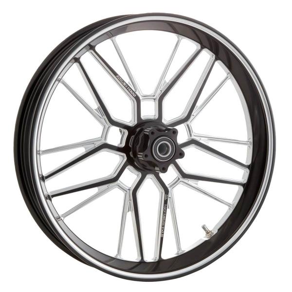 Arlen Ness, Felge Split Spoke 19 x 3.25 Zoll, vorne. Schwarz, Contrast Cut – Universell passend. Das modellspezifische Arlen-Ness-Nabenkit muss für ein vollständiges Rad separat bestellt werden