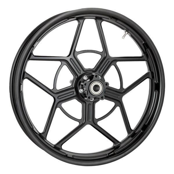 Arlen Ness, Speed-5-Felge 21 x 3.5 Zoll, vorne, schwarz – Universell passend. Das modellspezifische Arlen-Ness-Nabenkit muss für ein vollständiges Rad separat bestellt werden