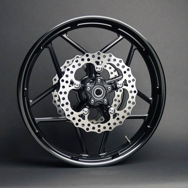 Arlen Ness, Speed-5-Felge 18 x 5.5 Zoll. Vorne/hinten, schwarz – Universell passend. Das modellspezifische Arlen-Ness-Nabenkit muss für ein vollständiges Rad separat bestellt werden