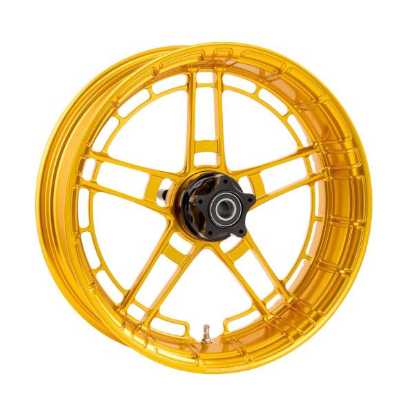 Arlen Ness, Flatline-Felge 18 x 5.5 Zoll, gold – Universell passend. Das modellspezifische Arlen-Ness-Nabenkit muss für ein vollständiges Rad separat bestellt werden.