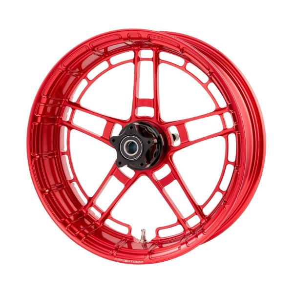 Arlen Ness, Flatline Rim 18 x 5.5". Red – Universal. Order model-specific Arlen Ness Hub Kit separately to complete the wheel.