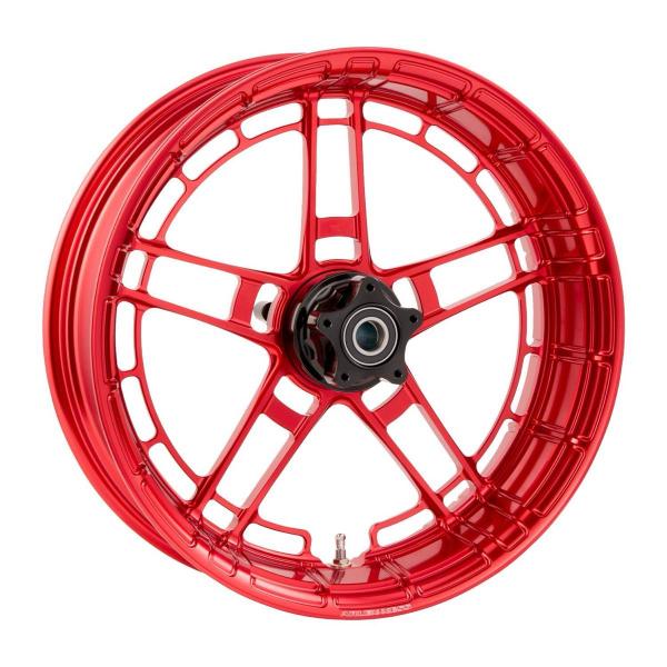 Arlen Ness, Flatline Rim 18 x 5.5". Red – Universal. Order model-specific Arlen Ness Hub Kit separately to complete the wheel.