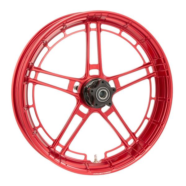 Arlen Ness, Flatline Rim 19 x 3.25". Red – Universal. Order model-specific Arlen Ness Hub Kit separately to complete the wheel.