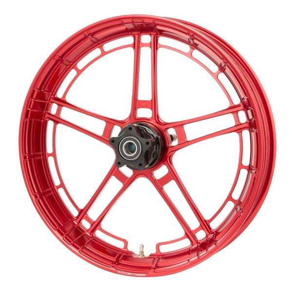 Arlen Ness, Flatline Rim 21 x 3.5". Red – Universal. Order model-specific Arlen Ness Hub Kit separately to complete the wheel.