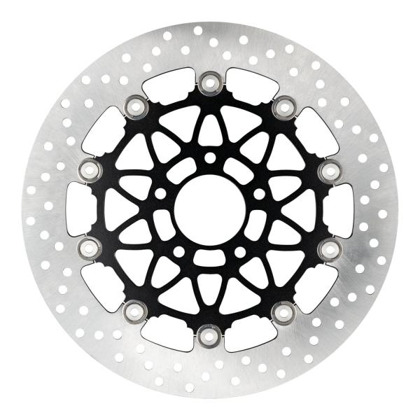 Accossato, floating brake disc front. Round. schwarz