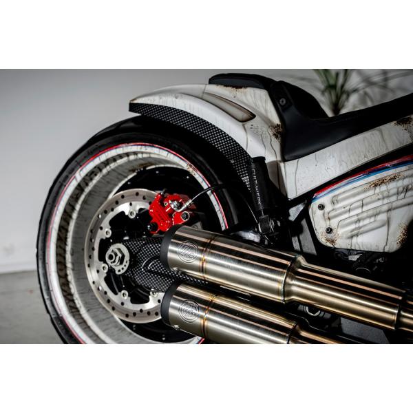 Cult-Werk passenger foot pegs "Racing". schwarz – Passenger: 18-26 Softail