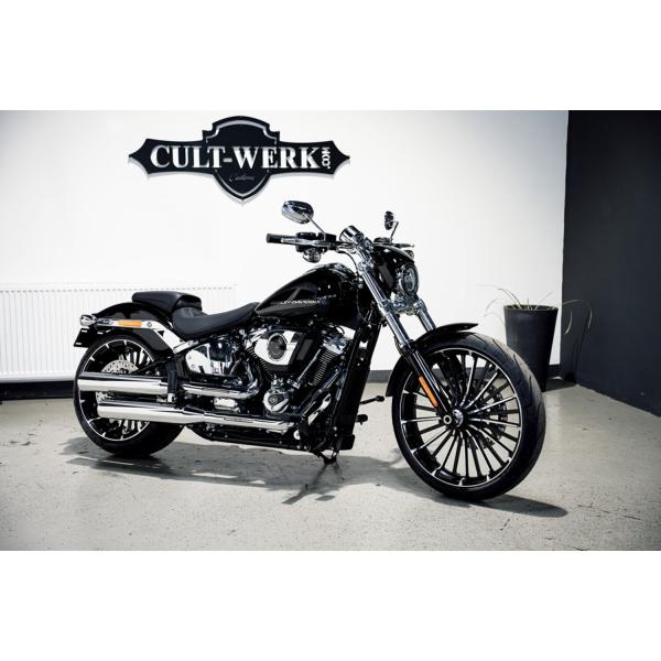 Cult-Werk FXBR Scheinwerfermaske ''V-Rod style''. glänzend schwarz – 25-26 FXBR Breakout 117