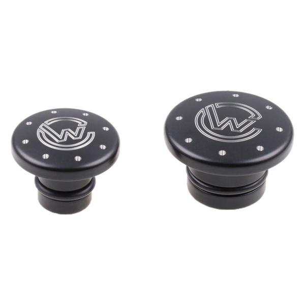 Cult-Werk vorne axle Abdeckungsset. glänzend schwarz with CC logo – 21-26 RH1250S Sportster S; 22-26 RH975 Nightster; 23-26 RH975S Nightster Special