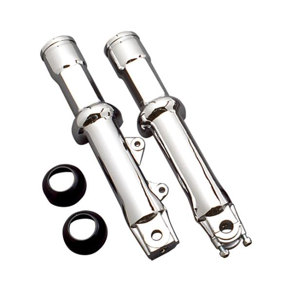 Untere Tauchrohre Gabelbeine, Doppelscheibe. Poliert - Lower fork legs, Dual disc. Polished für Harley Davidson Softail FXST (84–99)