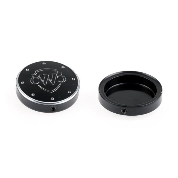 Cult-Werk 2-teilig fork tube cap bolt Abdeckungsset, Logo – Softail: 20-24 FXST Softail Standard 107; 18-20(NU)FLFB Fat Boy 107; 18-24 (NU) FLFBS Fat Boy 114; 25-26 FLFB Fat Boy 117; 18-20 (NU) FXBB Street Bob 107; 18-25 (NU) FXBBS Street Bob 114; 25-26 F