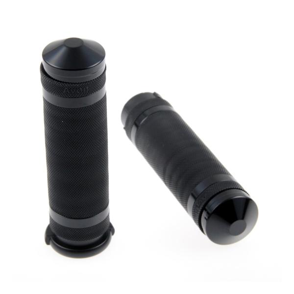 Cult-Werk 1" / 25.4mm Grooved Lenker grips. schwarz – 96-22 H-D with dual throttle cables (Excl