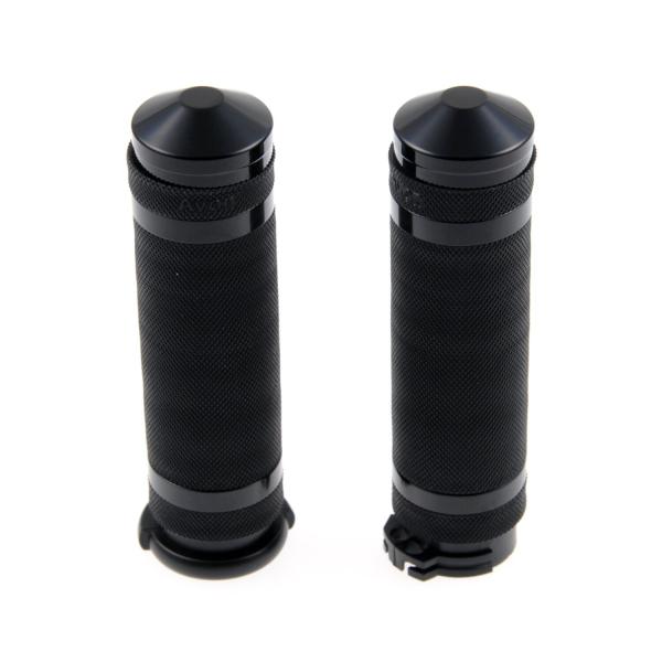 Cult-Werk 1" / 25.4mm Grooved Lenker grips. schwarz – 96-22 H-D with dual throttle cables (Excl