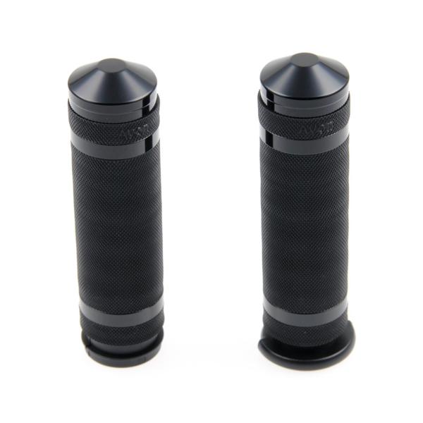 Cult-Werk 1" / 25.4mm Grooved Lenker grips. schwarz – 08-25 H-D with e-throttle (excl