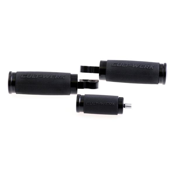 Cult-Werk ''Racing'' rider foot & shift peg set. glänzend schwarz – All traditional H-D male mount