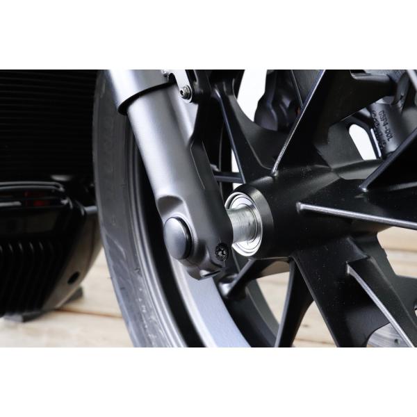 Cult-Werk vorne axle Abdeckungsset. glänzend schwarz – 21-26 RH1250S Sportster S; 22-26 RH975 Nightster; 23-26 RH975S Nightster Special