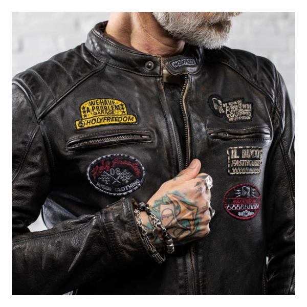 Holy Freedom Zero Evo Jacket Black - Motorrad Lederjacke in Schwarz