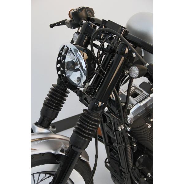 Cult-Werk 2-teilig oberes Gabelabdeckungsset. glänzend schwarz – 04-22 Sportster (excl